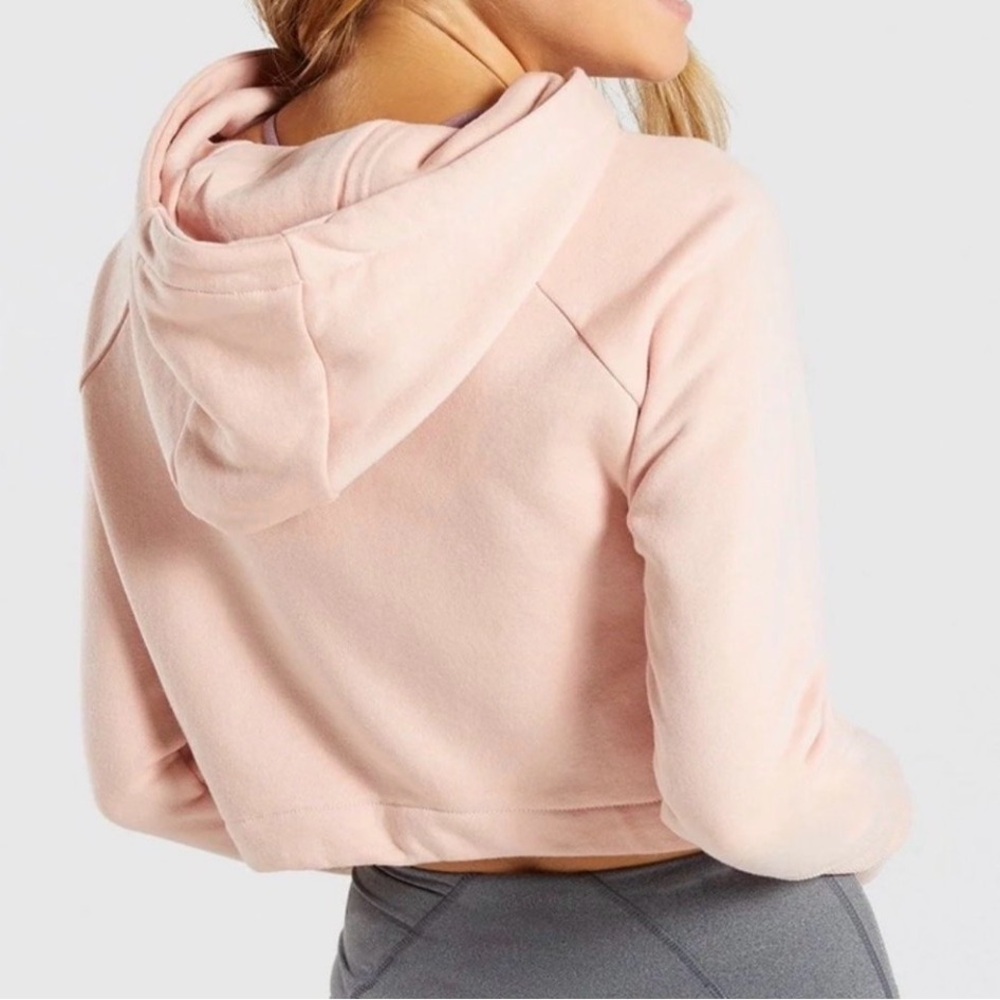 Excellent condition size XS Gymshark Light Pink Blush  Cropped Hoodie - Picture 2 of 13